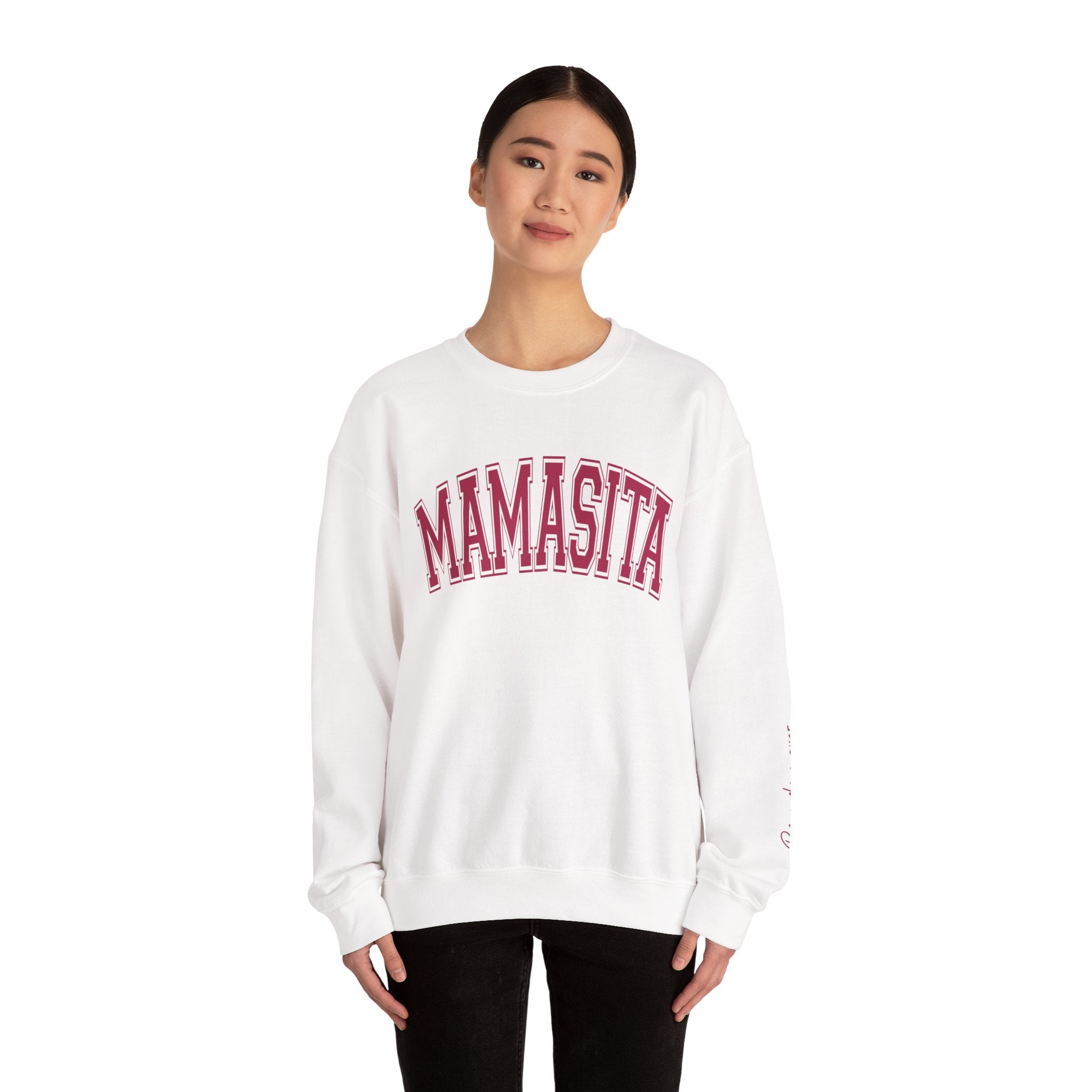 Mamasita Crewneck Sweatshirt — Retro Collegiate "MAMASITA" Graphic