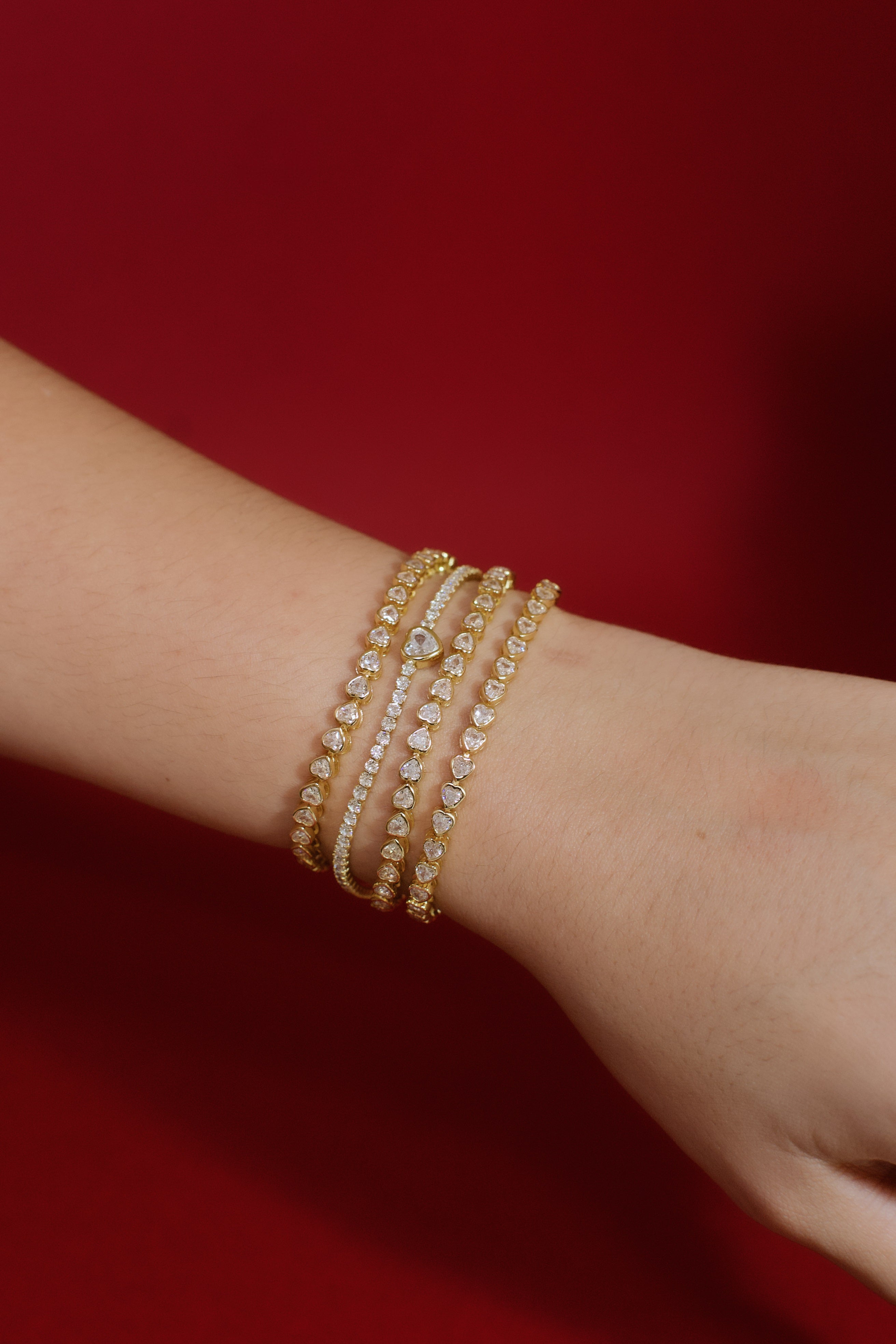 Iced Mali Hearts Bracelet