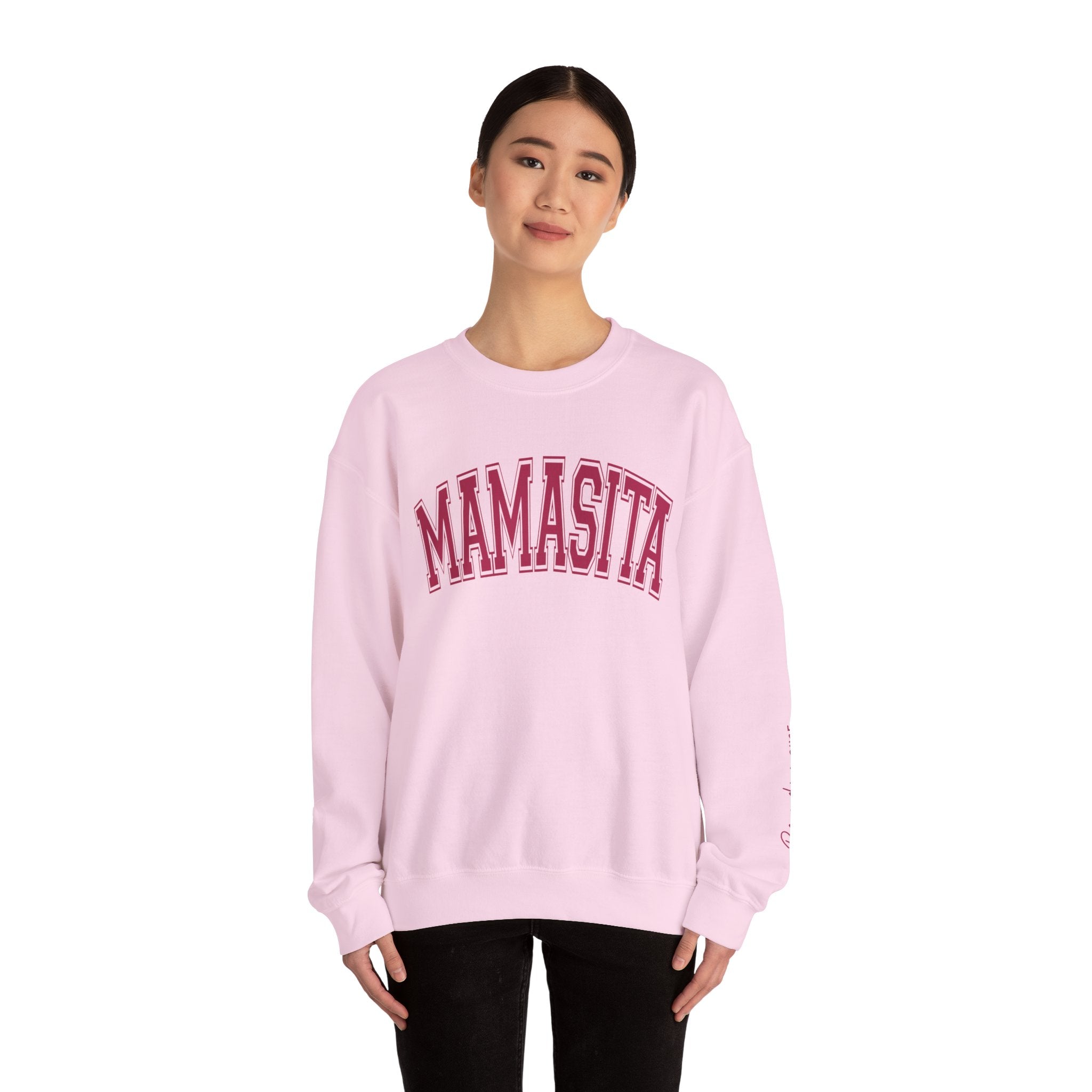 Mamasita Crewneck Sweatshirt — Retro Collegiate "MAMASITA" Graphic