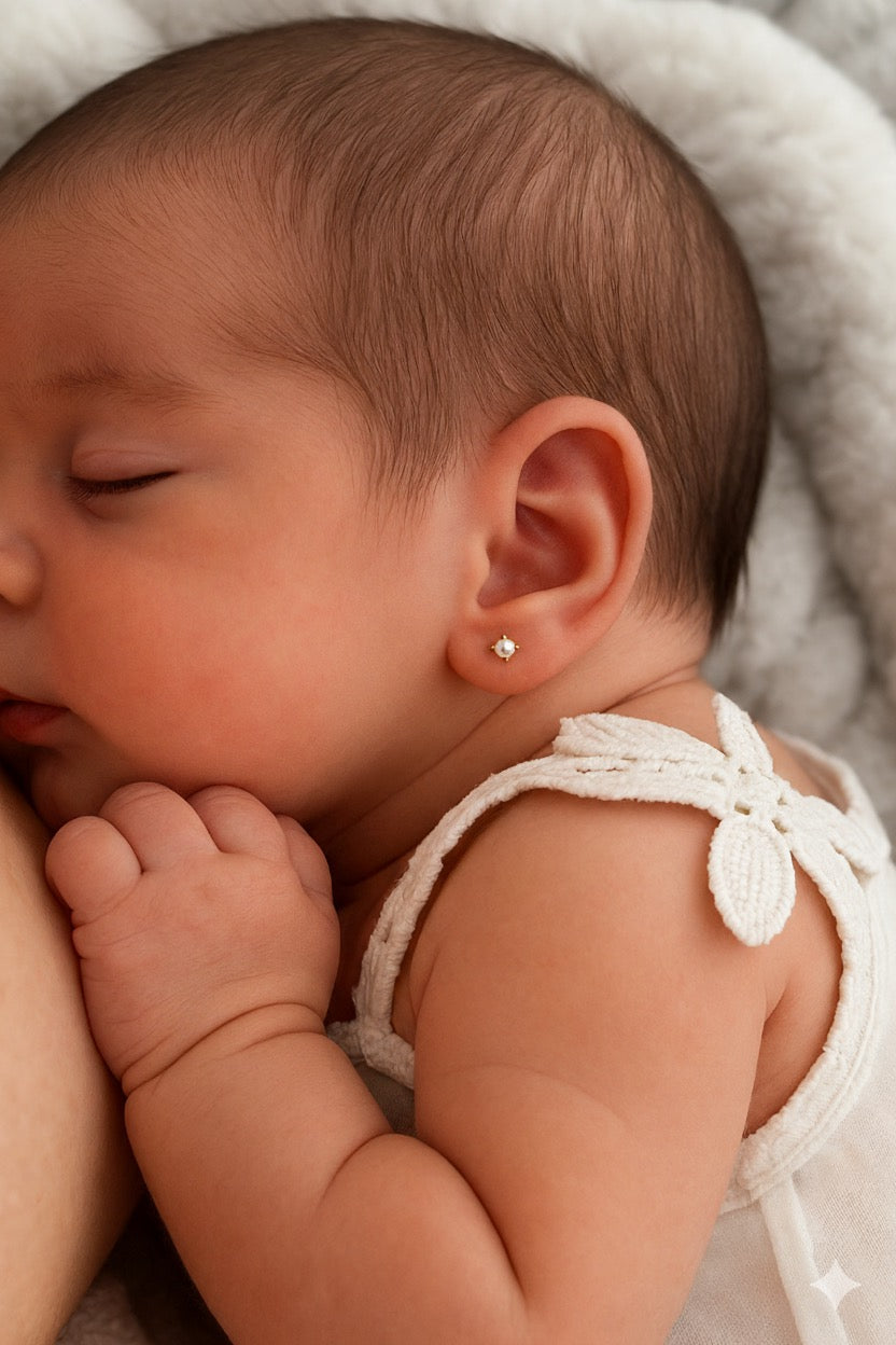 Small Pearl Earrings Baby Girl