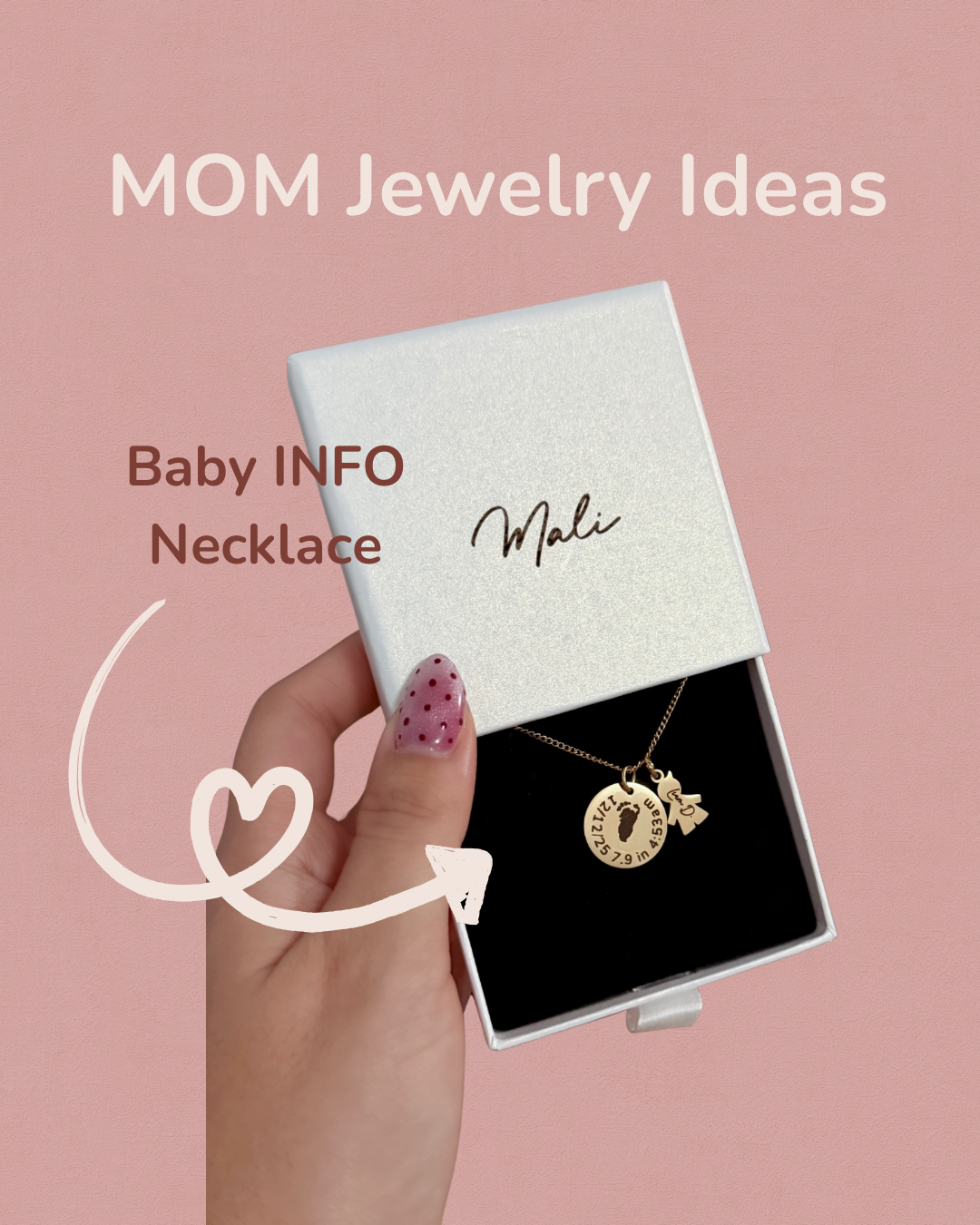 Baby Info Necklace for MOM